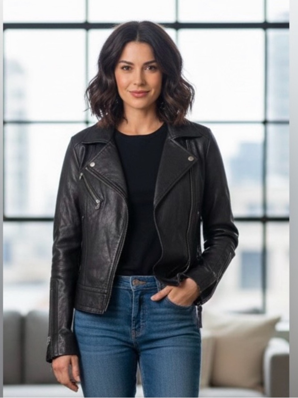 Mackage Aritzia Lamb Skin Leather Jacket Kenya